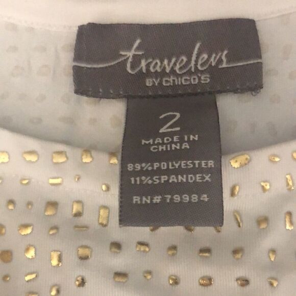 Chico’s white sleeveless tank with gold specks tank - Picture 4 of 4